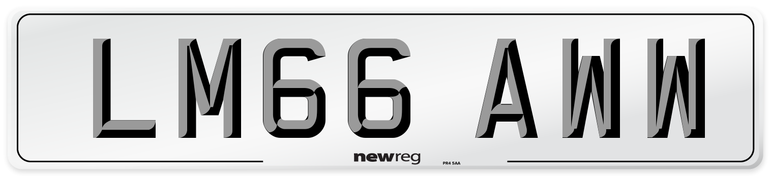 LM66 AWW Number Plate from New Reg
